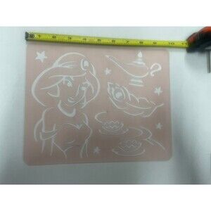 Disney Princess Stencil Aladdin 8x10 Jasmine Lamp Feather Star Art